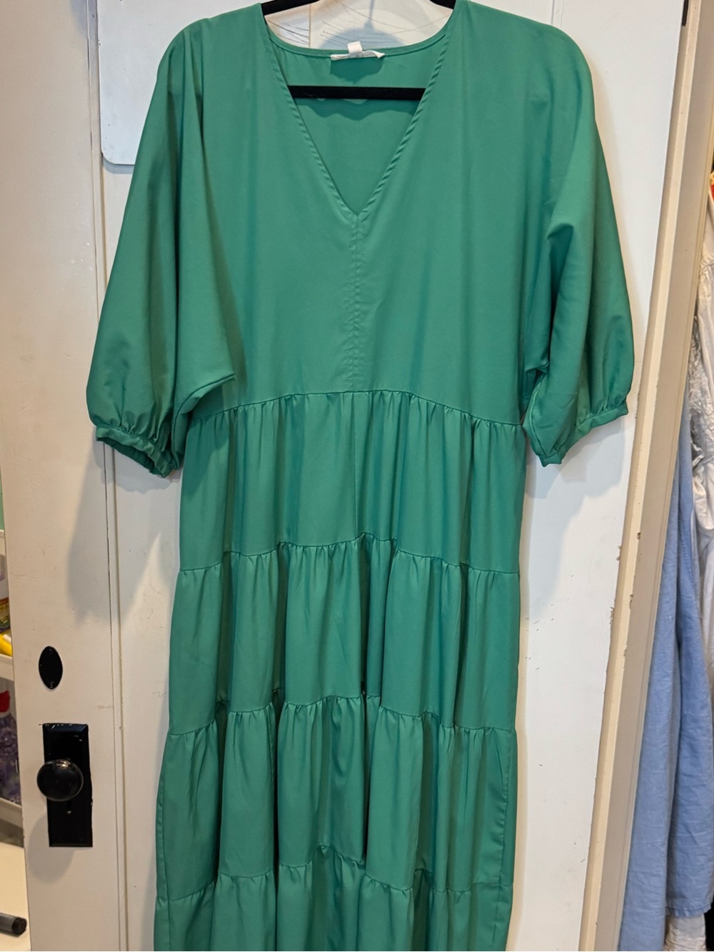 Newbury Kustom Emerald Green Tiered Maxi Dress